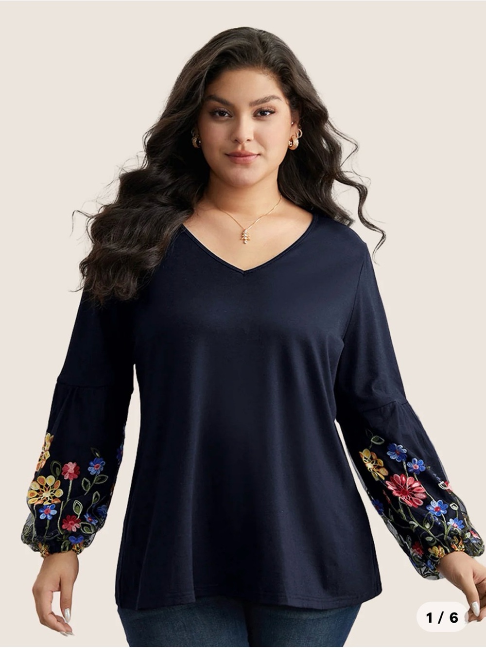 Bloomchic Floral Embroidered Lantern Sleeve Top Sz 14/16 New Boho